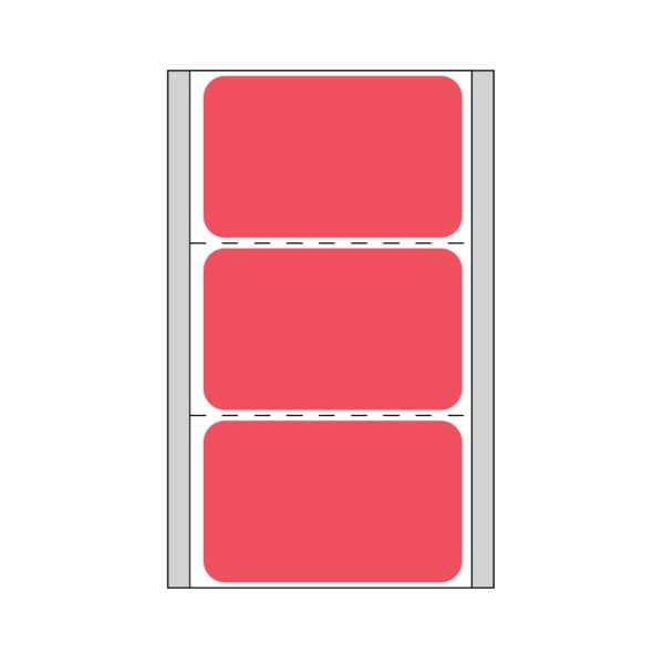 Direct Thermal Piggy Back Label, Individual 1-up 13/16" x 1-11/16" Red